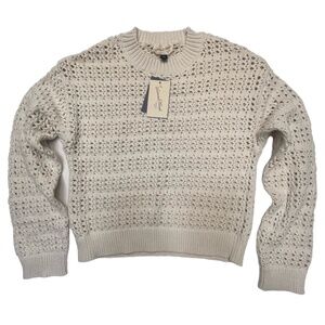 Universal Thread Cotton Blend Knit Crew Neck Cream Sweater Neutral NWT Size M